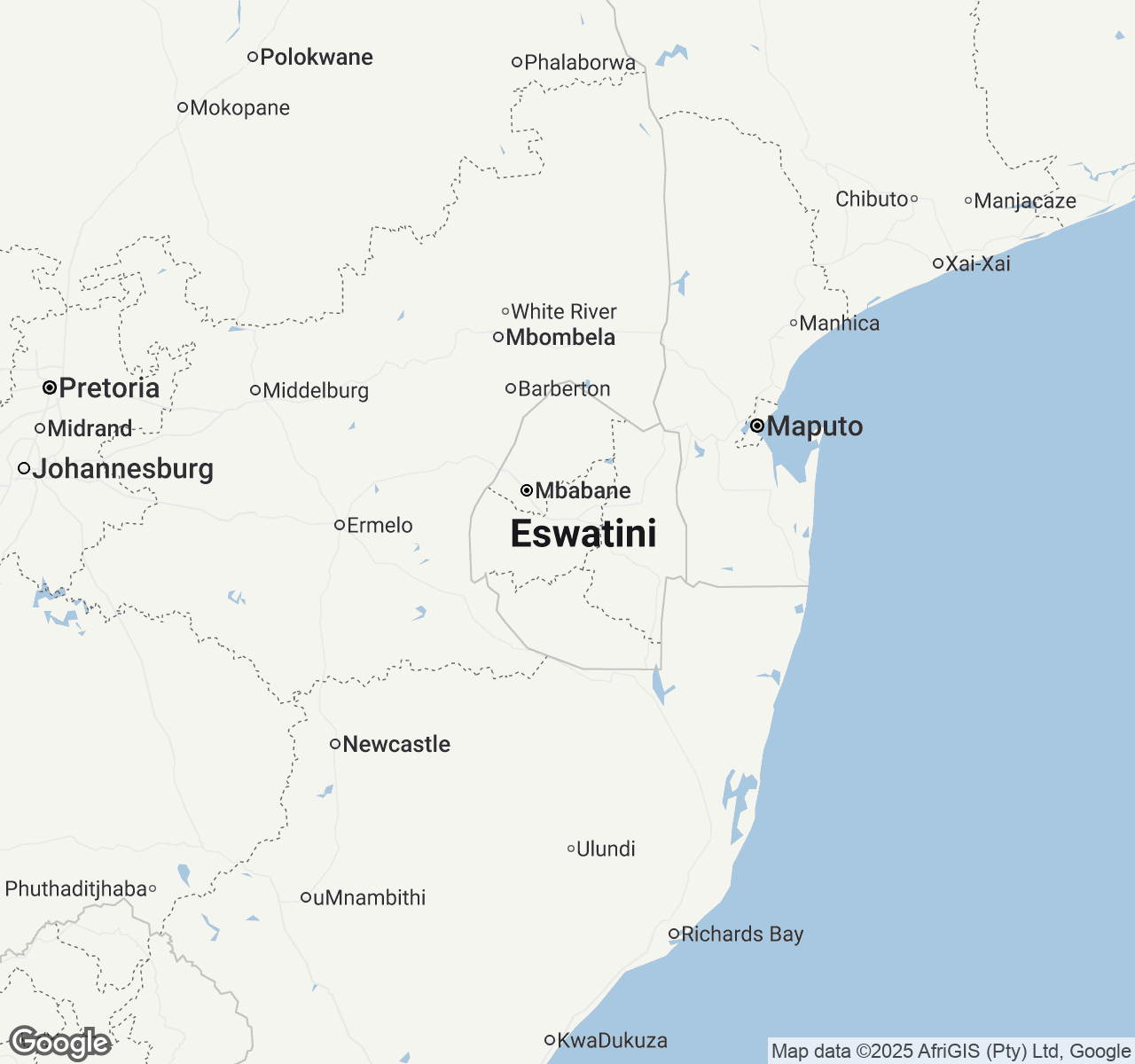 Map of Eswatini